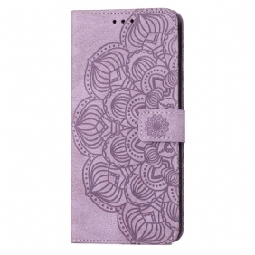 Leren Hoesje voor Samsung Galaxy S23 Plus 5G Met Ketting Strakke Mandala