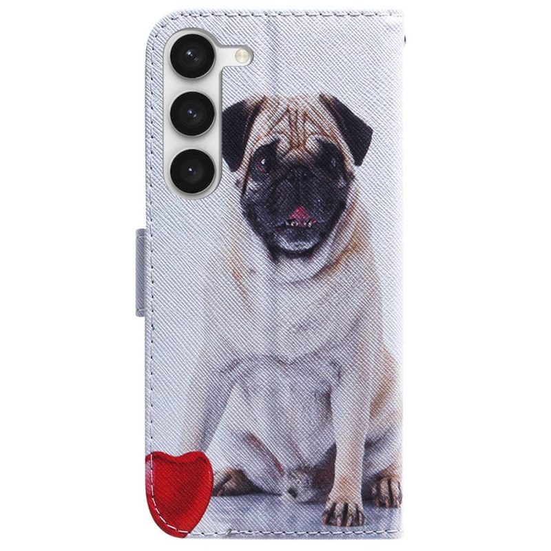 Leren Hoesje voor Samsung Galaxy S23 Plus 5G Mops Hond