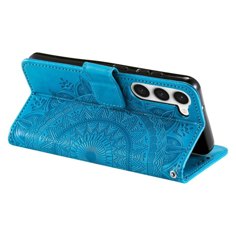 Leren Hoesje voor Samsung Galaxy S23 Plus 5G Zon Mandala