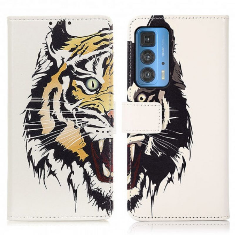 Flip Case voor Motorola Edge 20 Pro Woeste Tijger