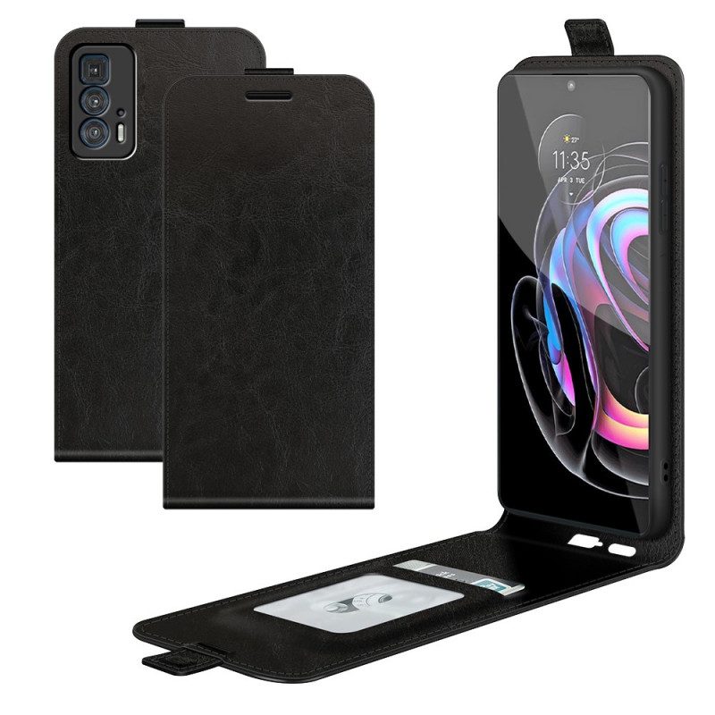 Leren Hoesje voor Motorola Edge 20 Pro Folio-hoesje Verticale Flap Leer Effect