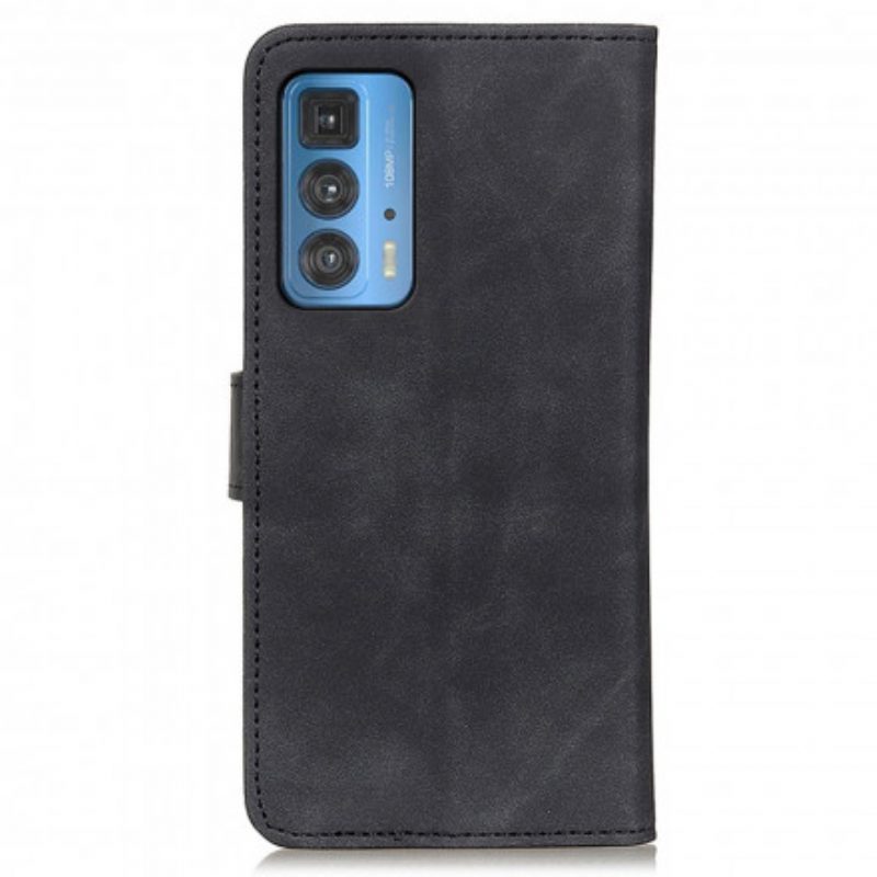 Leren Hoesje voor Motorola Edge 20 Pro Khazneh Vintage Leereffect