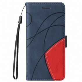 Leren Hoesje voor Motorola Edge 20 Pro Twee Toon