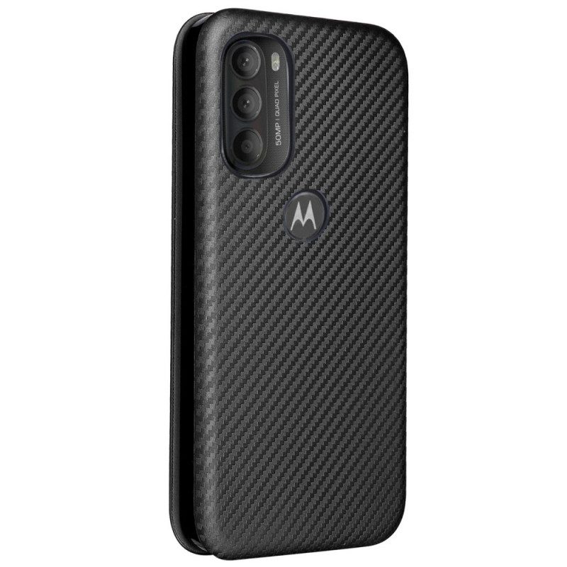 Bescherming Hoesje voor Moto G71 5G Folio-hoesje Gekleurde Koolstofsilicone