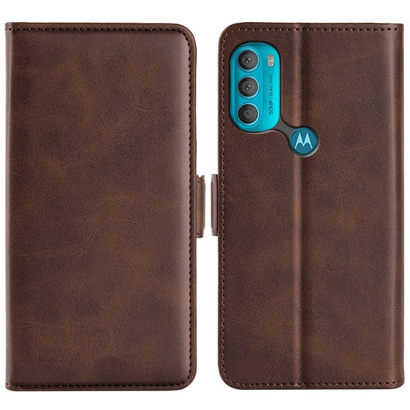 Flip Case voor Moto G71 5G Folio-hoesje Dubbele Klep