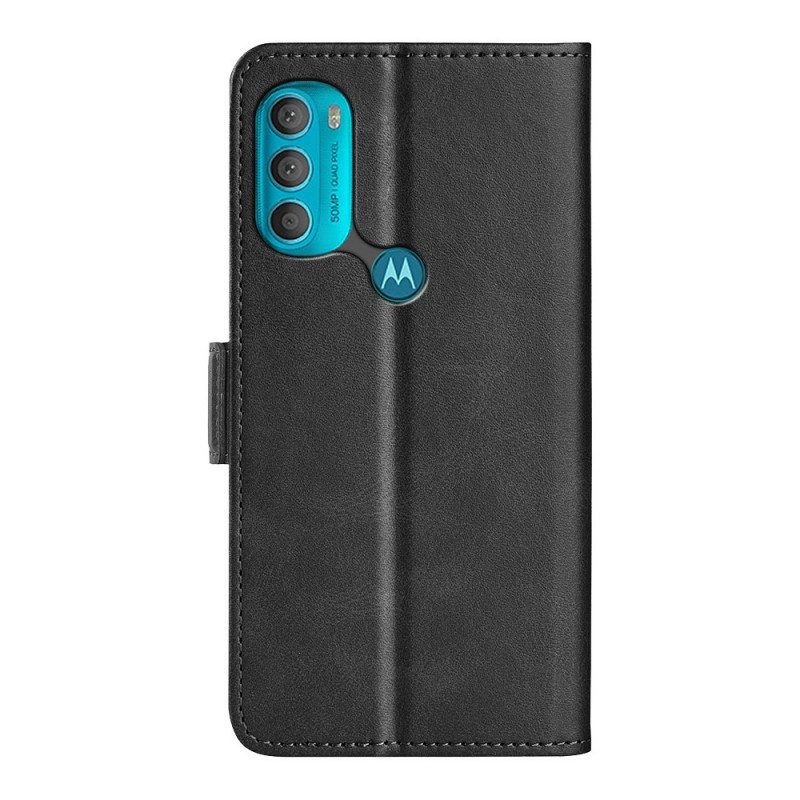 Flip Case voor Moto G71 5G Folio-hoesje Dubbele Klep