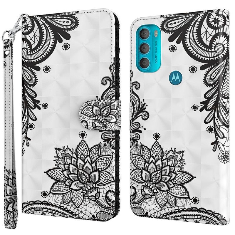 Folio-hoesje voor Moto G71 5G Chique Kant