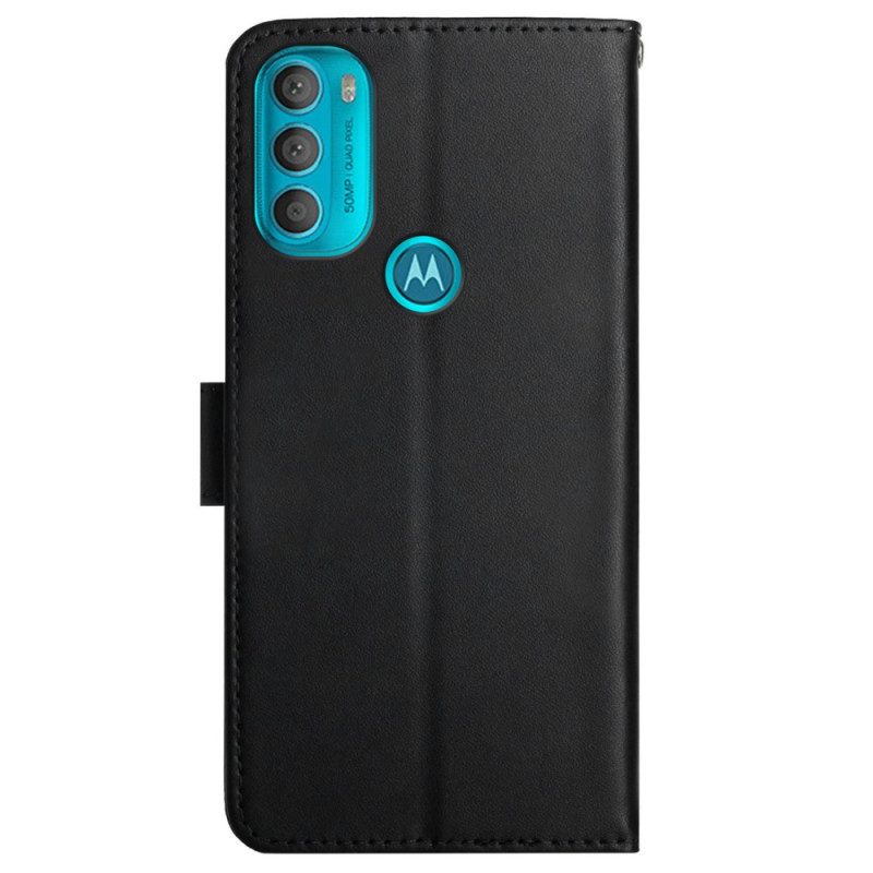 Folio-hoesje voor Moto G71 5G Echt Nappaleer