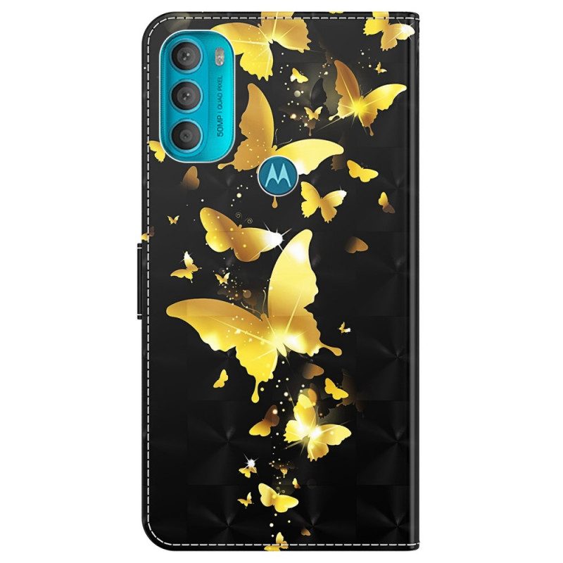 Folio-hoesje voor Moto G71 5G Gele Vlinders