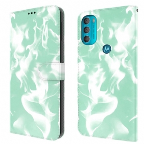 Leren Hoesje voor Moto G71 5G Abstract Patroon