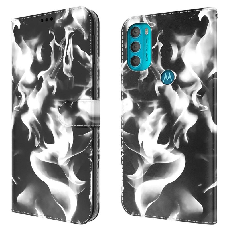 Leren Hoesje voor Moto G71 5G Abstract Patroon