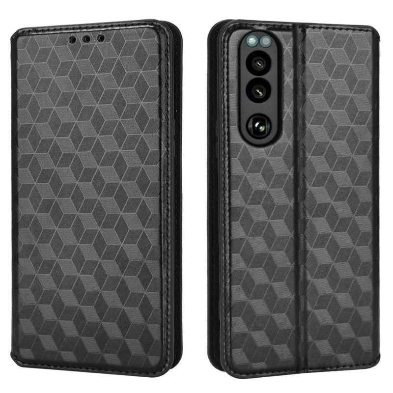 Bescherming Hoesje voor Sony Xperia 5 IV Folio-hoesje 3d Textuur