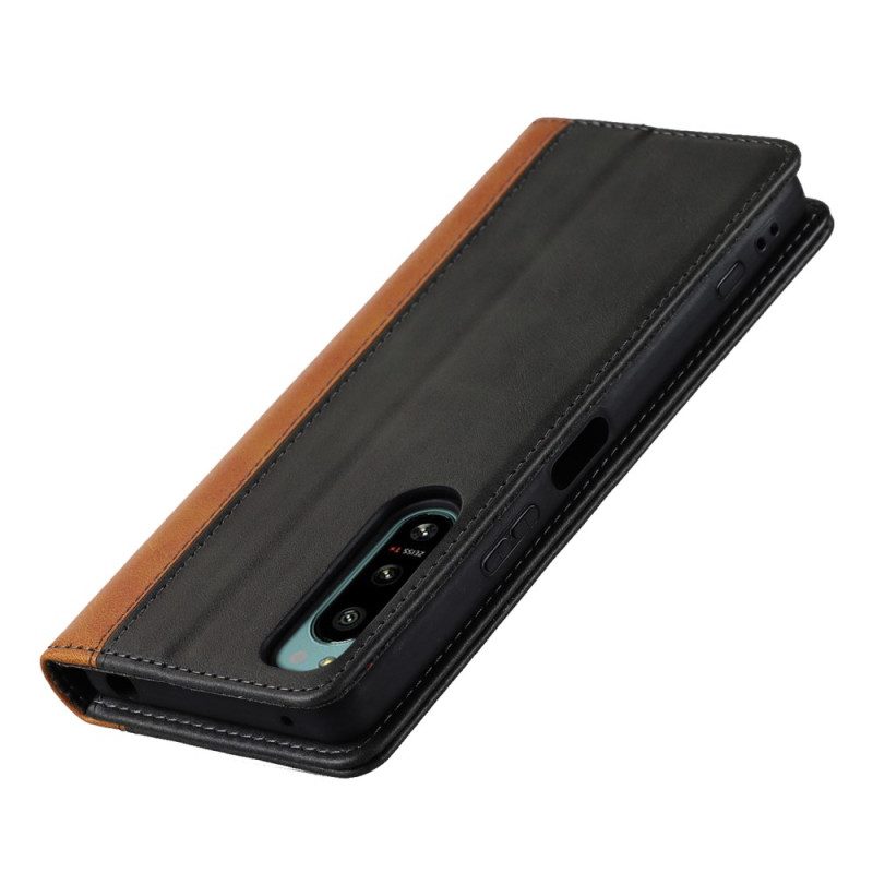 Bescherming Hoesje voor Sony Xperia 5 IV Folio-hoesje Tweekleurig Leereffect