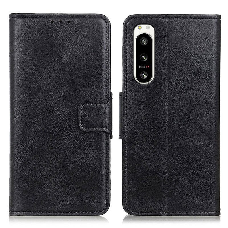 Flip Case voor Sony Xperia 5 IV Stijl Lederen Gesp Omkeerbaar