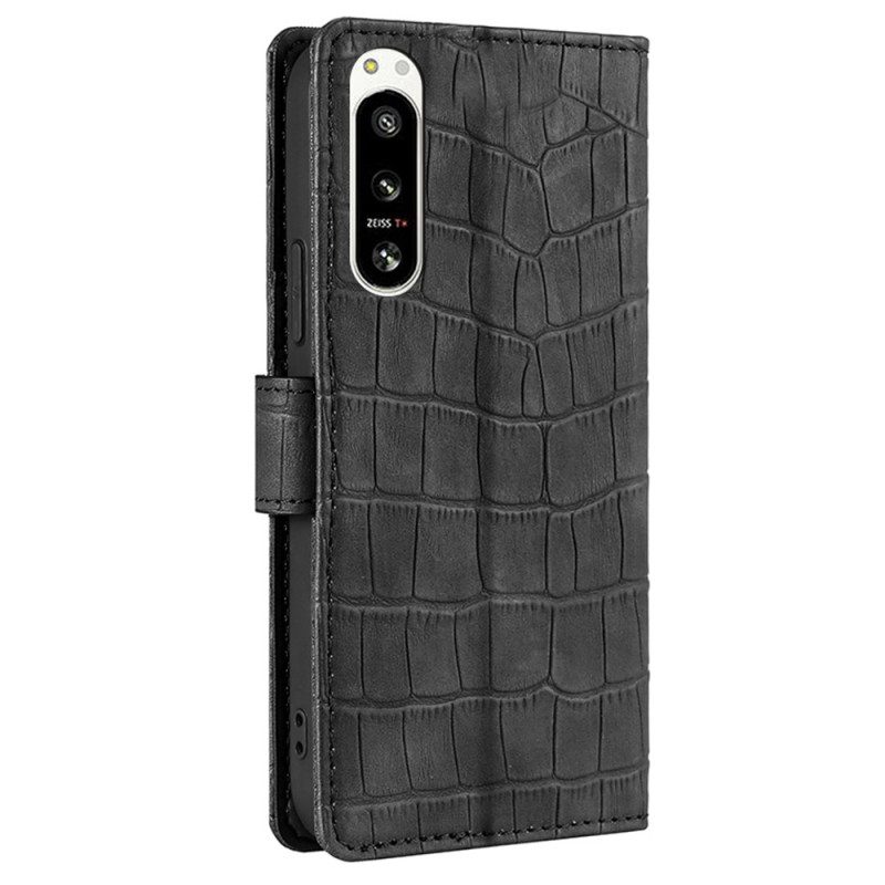 Folio-hoesje voor Sony Xperia 5 IV Krokodillenhuidstijl