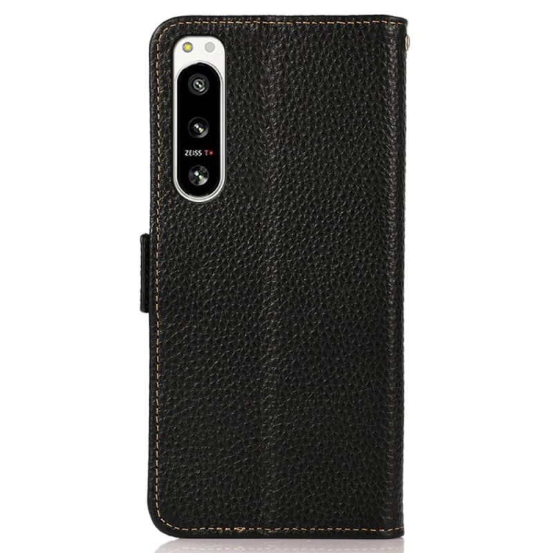 Folio-hoesje voor Sony Xperia 5 IV Lychee Leer Khazneh Rfid