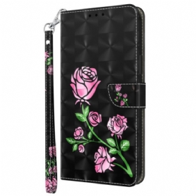 Folio-hoesje voor Sony Xperia 5 IV Met Ketting Riem Rozen