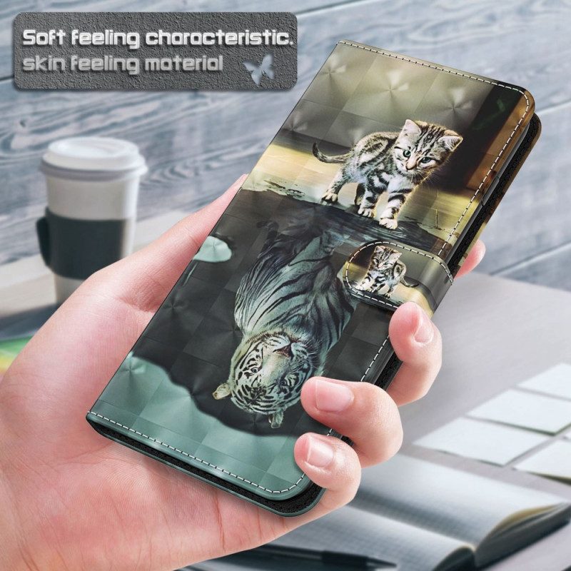 Folio-hoesje voor Sony Xperia 5 IV Met Ketting Strappy Kitten Droom