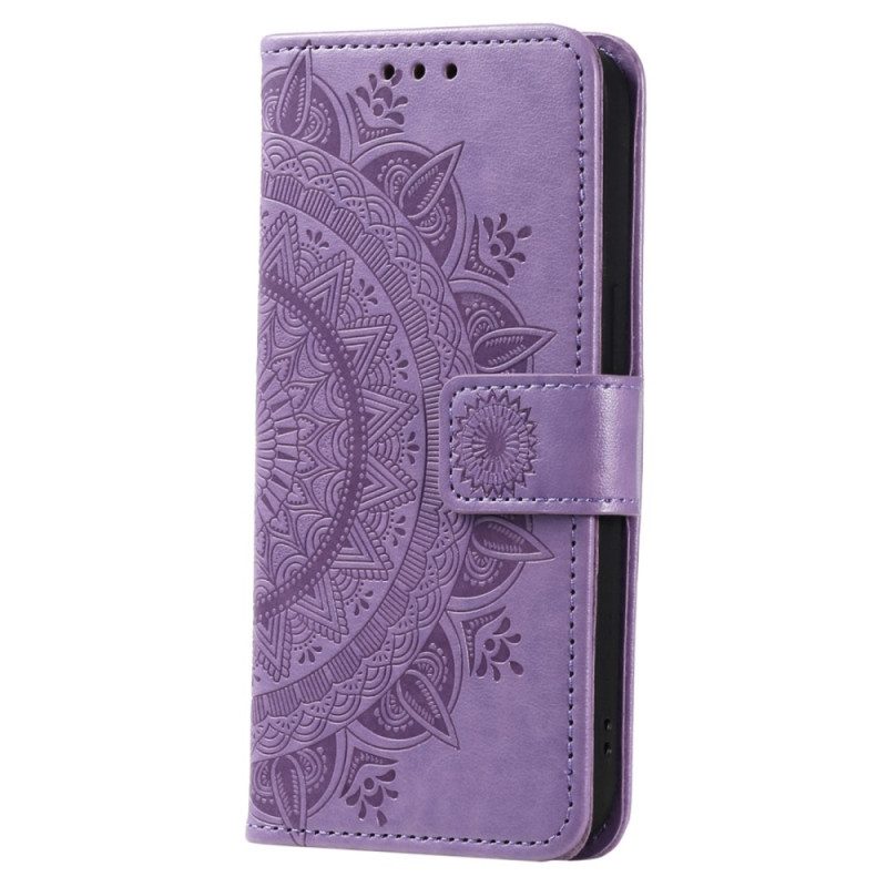 Folio-hoesje voor Sony Xperia 5 IV Met Ketting Strappy Zon Mandala