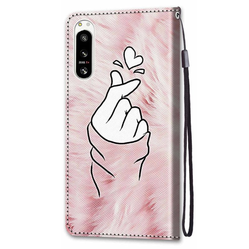 Folio-hoesje voor Sony Xperia 5 IV Vinger Hart