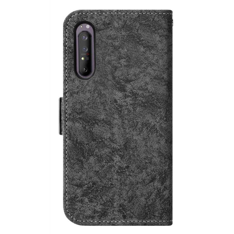 Folio-hoesje voor Sony Xperia 5 IV Vintage Roterende Kaarthouder