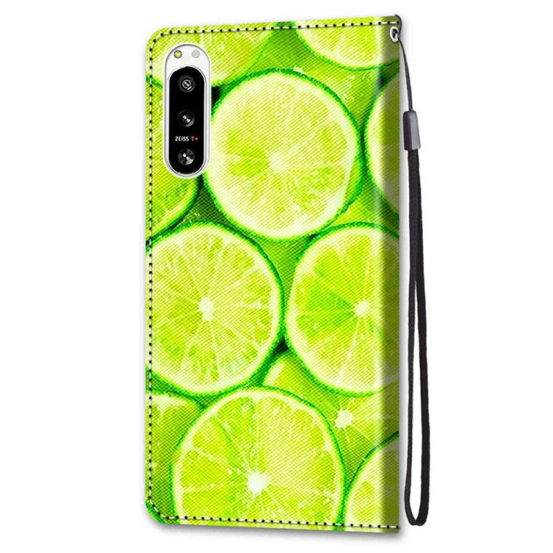 Leren Hoesje voor Sony Xperia 5 IV Limoenen