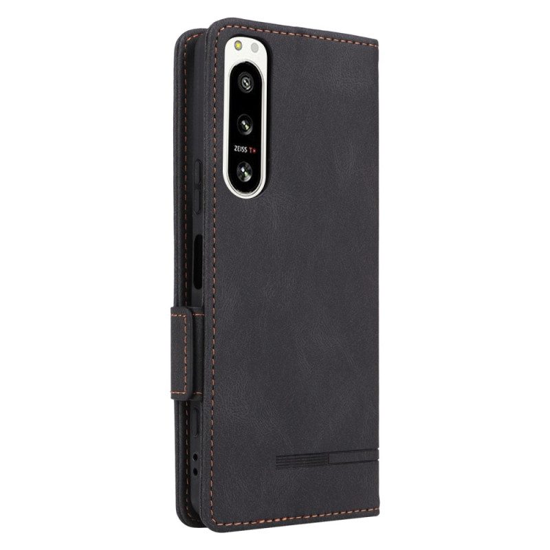 Leren Hoesje voor Sony Xperia 5 IV Subtiele Elegantie