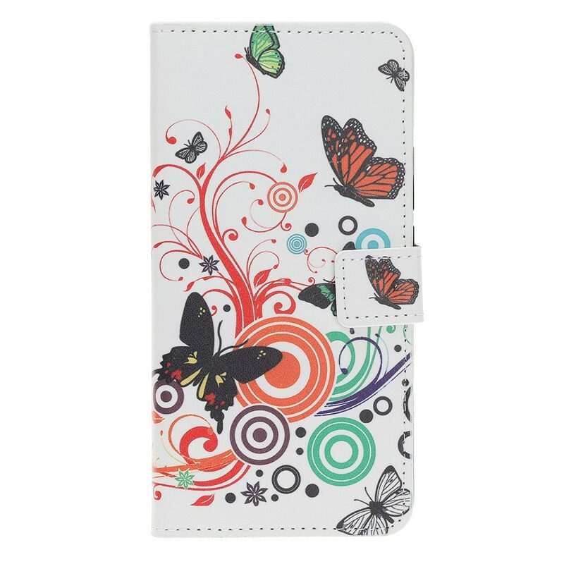 Flip Case voor Huawei P Smart S Vlinders En Bloemen