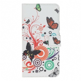 Flip Case voor Huawei P Smart S Vlinders En Bloemen