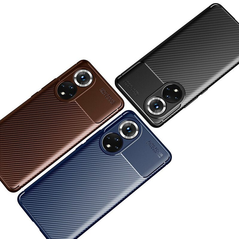 Hoesje voor Huawei Nova 9 Pro Flexibele Koolstofvezeltextuur