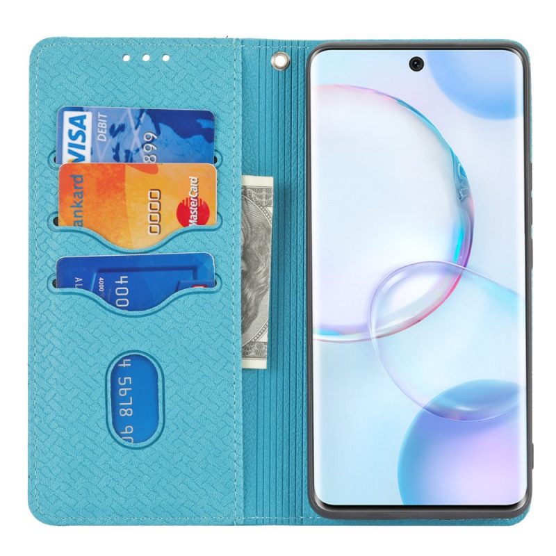 Leren Hoesje voor Huawei Nova 9 Pro Met Ketting Geweven Leren Stijl Met Bandjes