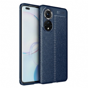 Telefoonhoesje voor Huawei Nova 9 Pro Dubbellijnig Litchi-leereffect