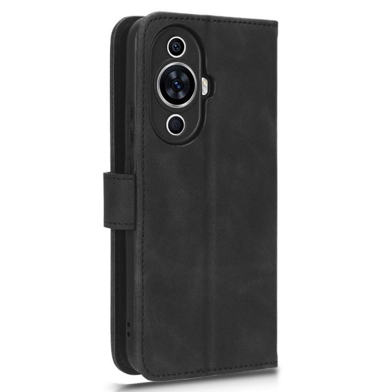 Flip Case Leren Huawei Nova 12s Suède-effect Met Riempje