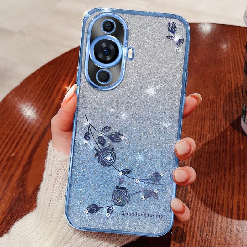 Hoesje Huawei Nova 12s Bloemen En Strasssteentjes