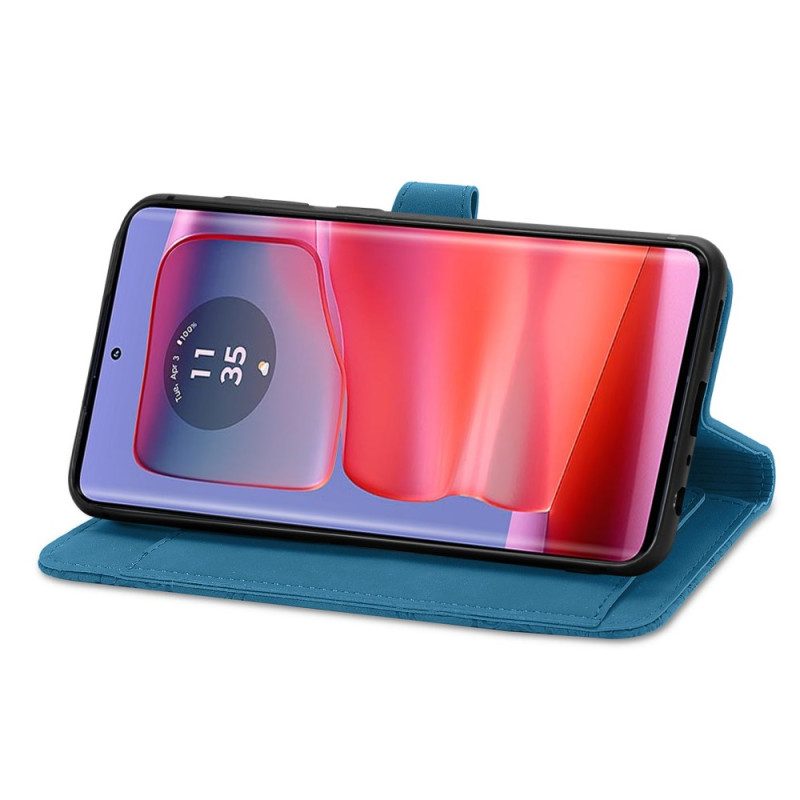 Flip Case Leren Motorola Edge 50 Pro Kanten Portemonnee