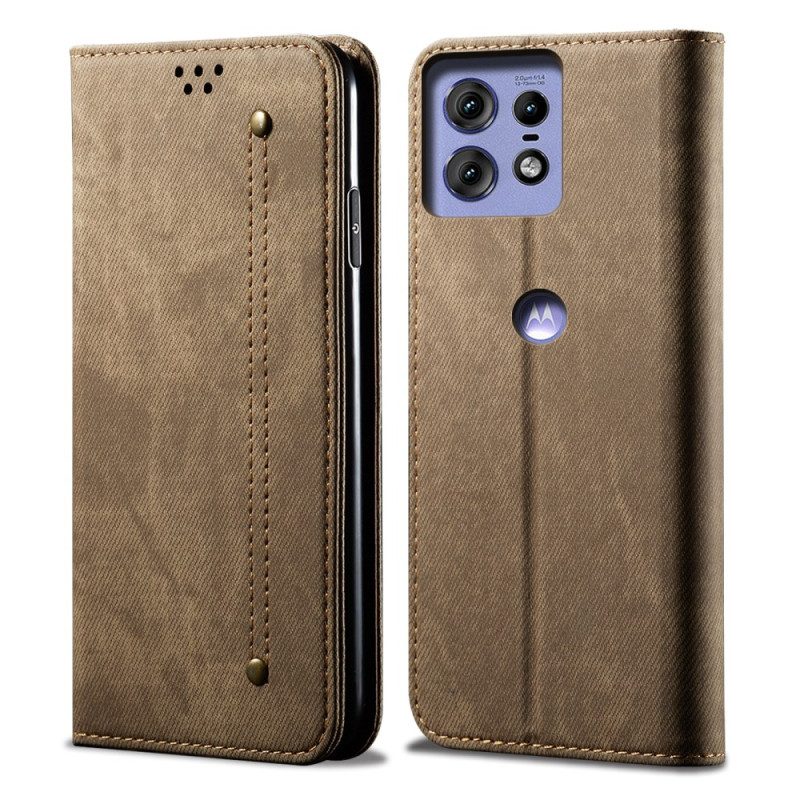 Folio-hoesje Voor Motorola Edge 50 Pro Jeansstof