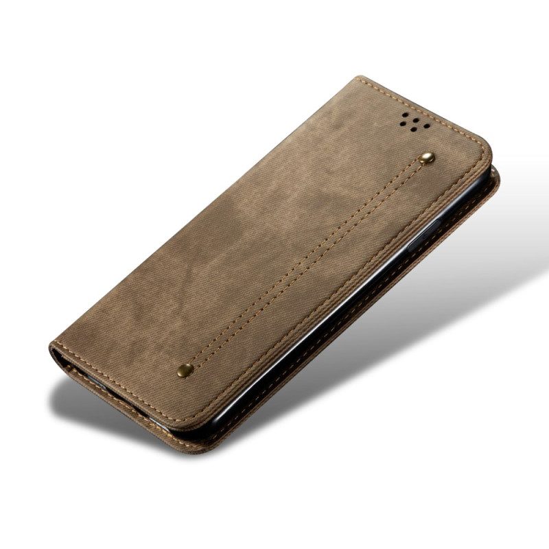 Folio-hoesje Voor Motorola Edge 50 Pro Jeansstof