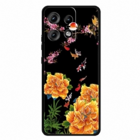 Hoesje Motorola Edge 50 Pro Bloemen En Vissen