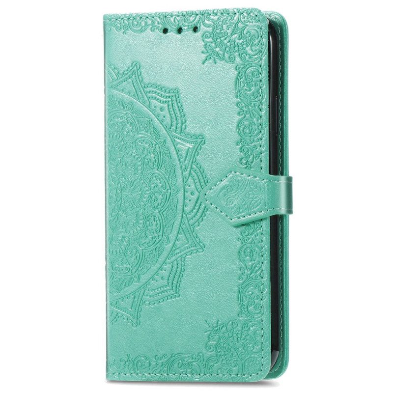 Leren Hoesje Motorola Edge 50 Pro Barok Mandala Met Bandje Bescherming Hoesje