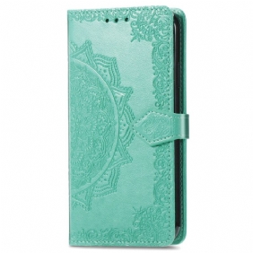 Leren Hoesje Motorola Edge 50 Pro Barok Mandala Met Bandje Bescherming Hoesje