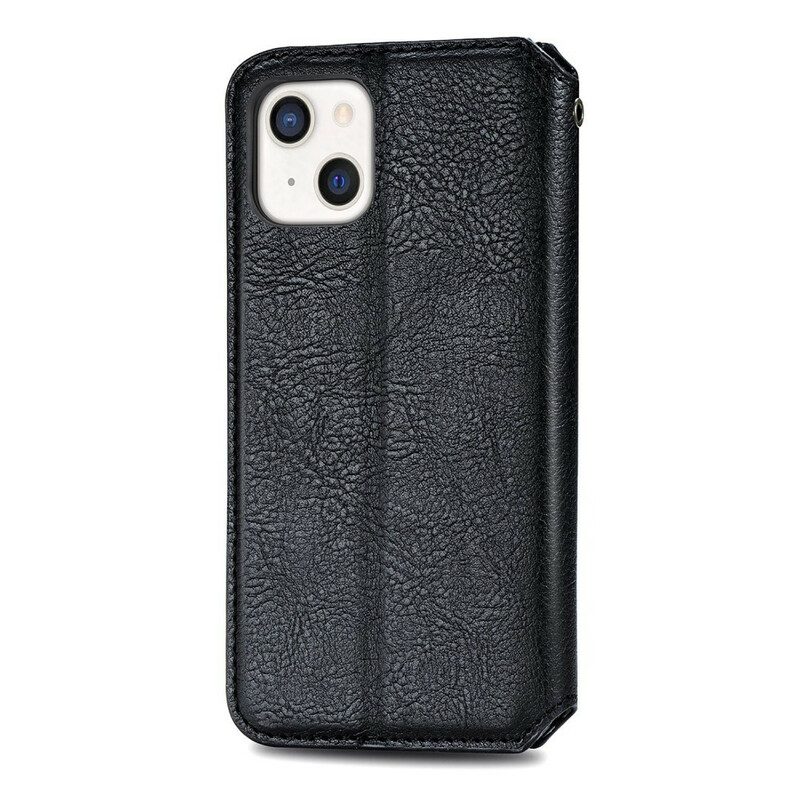 Bescherming Hoesje voor iPhone 13 Mini Folio-hoesje Leereffect Diamanttextuur