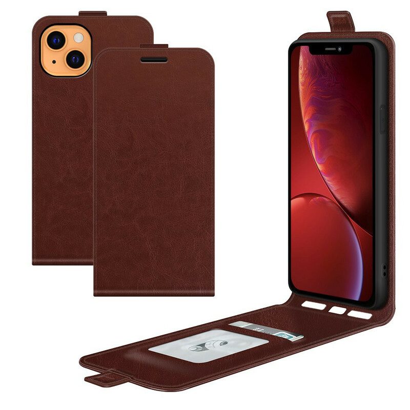 Flip Case voor iPhone 13 Mini Folio-hoesje Verticale Flap Leer Effect