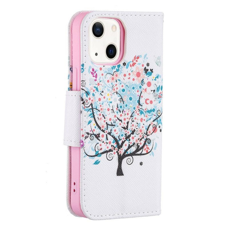 Flip Case voor iPhone 13 Mini Gebloeide Boom