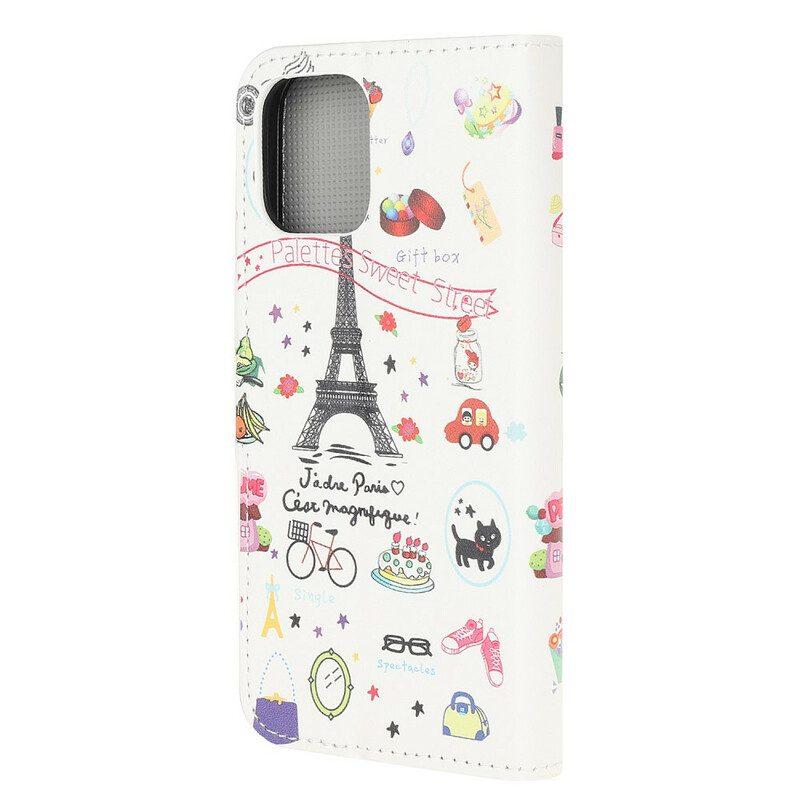 Flip Case voor iPhone 13 Mini Ik Hou Van Parijs