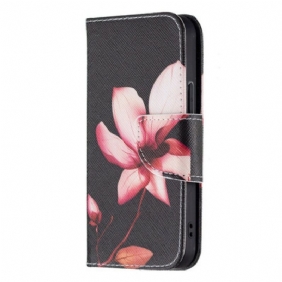 Flip Case voor iPhone 13 Mini Roze Bloem