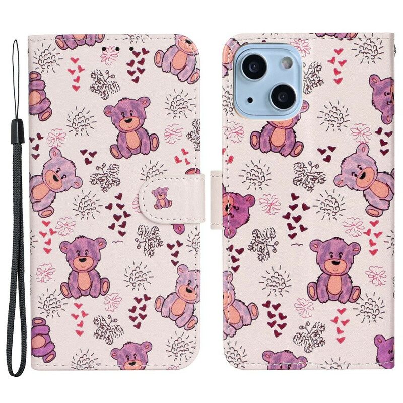 Folio-hoesje voor iPhone 13 Mini Alleen Beren