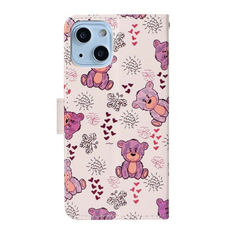 Folio-hoesje voor iPhone 13 Mini Alleen Beren