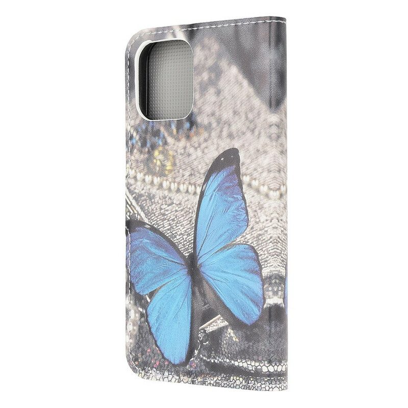 Folio-hoesje voor iPhone 13 Mini Blauwe Vlinder