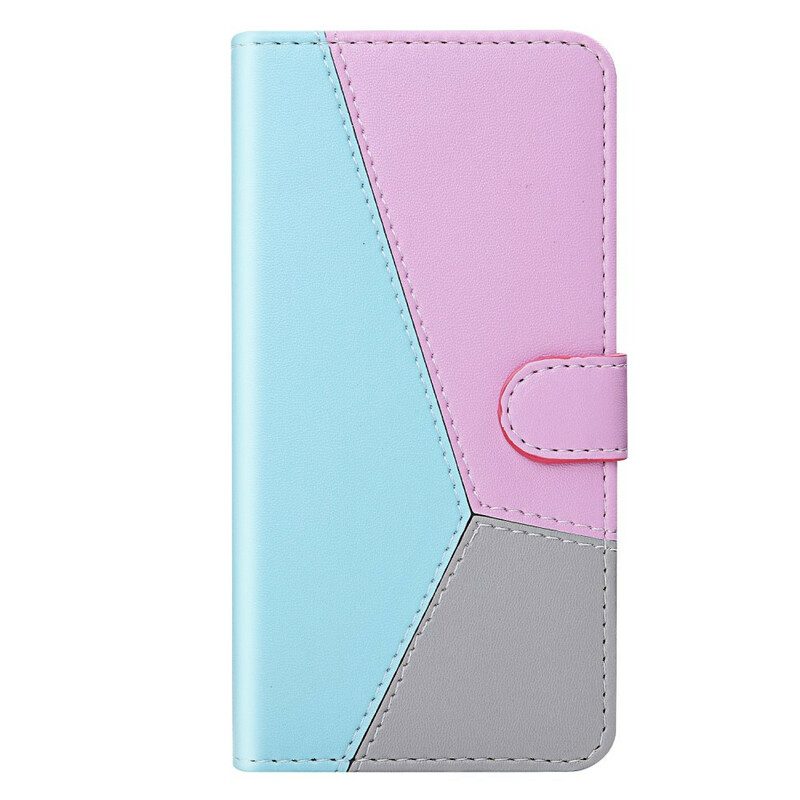 Folio-hoesje voor iPhone 13 Mini Driekleurig Leereffect