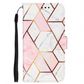 Folio-hoesje voor iPhone 13 Mini Geometrisch Marmer